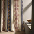 Tribal Geometric Linen Curtain: Boho Diamond Pattern Window Panel - Image 2