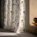 Vintage Hands & Flowers Linen Curtain – Boho Sketch Floral Window Panel - Image 3