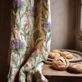 Purple Thistle Linen Curtain – Botanical Artichoke Floral Window Panel - Image 1