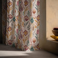 Warm Meadow Linen Curtain – Watercolor Wildflower Botanical Window Panel, Custom Drapes - Image 3