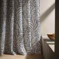 Rustic Leaf Print Curtain Panel, Beige Botanical Window Drapes, Farmhouse Kitchen Cafe Curtain - Image 2