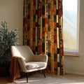 Geometric Curtain Panel: Terracotta & Black Boho Window Drape - Image 2