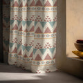 Boho Linen Curtain - Geometric Southwest Print, Custom Window Panel - Image 3