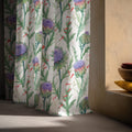 Purple Thistle Linen Curtain – Botanical Artichoke Floral Window Panel - Image 3