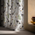Botanical Crane Linen Curtain – Tropical Bird Print Window Panel, Safari Decor - Image 3