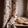 Botanical Crane Linen Curtain – Tropical Bird Print Window Panel, Safari Decor - Image 1