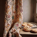 Warm Meadow Linen Curtain – Watercolor Wildflower Botanical Window Panel, Custom Drapes - Image 1