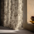 Vintage Toile Linen Curtain – Sepia Floral Books & Chandelier Panel - Image 6