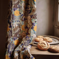 Nocturne Owl Forest Linen Curtain – Woodland Moonlit Floral Panel - Image 1