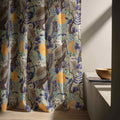 Nocturne Owl Forest Linen Curtain – Woodland Moonlit Floral Panel - Image 5