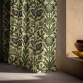 Linen Curtain – Thistle Garden Pattern, William Morris Style Botanical Drapes - Image 4