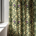 Linen Curtain – Thistle Garden Pattern, William Morris Style Botanical Drapes - Image 3