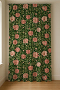 Linen Curtain - Dark Green William Morris Floral Botanical Panel - Image 5