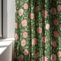 Linen Curtain - Dark Green William Morris Floral Botanical Panel - Image 3