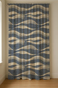 Linen Curtain Coastal Indigo Wave Pattern Drapes for Living Room Bedroom - Image 3