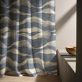 Linen Curtain Coastal Indigo Wave Pattern Drapes for Living Room Bedroom - Image 5