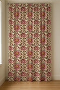 Pink Floral Linen Curtain, William Morris Style Botanical Drapes - Image 5