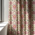 Pink Floral Linen Curtain, William Morris Style Botanical Drapes - Image 2