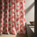 Red Poppy Linen Curtain Panel - Watercolor Floral Print - Image 5