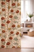 Floral Linen Curtain Panel – Mustard Botanical William Morris Style - Image 6