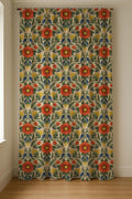 Floral Linen Curtain Panel: Red Orange Botanical Print, Custom Size - Image 5