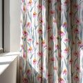 Pink Daisy Linen Curtain Panel | Watercolor Wildflower Print, Custom Size - Image 3