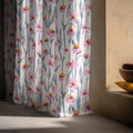 Pink Daisy Linen Curtain Panel | Watercolor Wildflower Print, Custom Size - Image 5