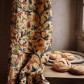 Linen Curtain Panel: Vintage Damask Floral Print, Optional Blackout - Image 1