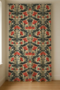 Red Floral Damask Linen Curtain Panel - Custom Baroque Drapes - Image 5