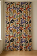 Linen Curtain Panel Abstract Kids Print Neutral Boho Nursery Drapes Playroom Window Treatment - Image 6