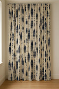 Indigo Shibori Linen Curtain Panel - Coastal Modern Drape - Image 6
