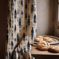 Indigo Shibori Linen Curtain Panel - Coastal Modern Drape - Image 1