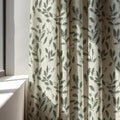 Olive Leaf Print Linen Curtain Panel – Botanical Botanical Drapes (Custom Size) - Image 4