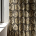 Linen Curtain Panel Neutral Mudcloth Block Print Drapes Modern Rustic Window Treatment Taupe Charcoal - Image 3
