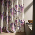 Linen Curtain Panel: Wisteria Bird Print, Custom Size Drapes - Image 4