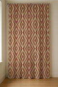 Dusty Rose Linen Curtain Panel: Ikat Diamond Print, Custom Size - Image 6