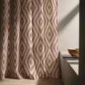 Dusty Rose Linen Curtain Panel: Ikat Diamond Print, Custom Size - Image 5