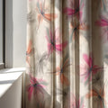 Floral Linen Curtain Panel: Watercolor Blush Pink Botanical Drapes - Image 3