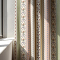Floral Stripe Linen Curtain Panel - Custom Size Drapes - Image 3