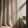 Floral Stripe Linen Curtain Panel - Custom Size Drapes - Image 5