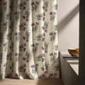 Pink Floral Linen Curtain Panel - Vintage Cottage Style - Image 6