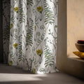 Botanical Linen Curtain: Watercolor Fern & Flower Print, Custom Size - Image 4