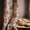 Leopard Linen Curtain Panel: Pink Cheetah Floral Print, Custom Drapery - Image 1