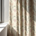 Botanical Linen Curtain Panel – Neutral Leaf Print, Soft Floral Drapery - Image 3