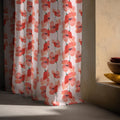 Red Poppy Linen Curtain Panel - Watercolor Floral Print - Image 6