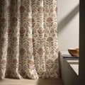 Floral Linen Curtain Panel - Brown Botanical Print, Custom Drapery - Image 4