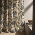Botanical Linen Curtain Panel: Brown Floral Print, Optional Blackout - Image 5