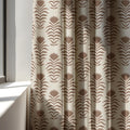 Botanical Linen Curtain Panel: Brown Floral Print, Custom Size - Image 3