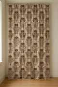 Botanical Linen Curtain Panel: Brown Floral Print, Custom Size - Image 4