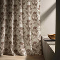 Botanical Linen Curtain Panel: Brown Floral Print, Custom Size - Image 5